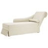 Fauteuil long avec traversin et accoudoir droit crème velours 