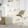 Fauteuil long avec traversin et accoudoir droit crème velours 