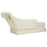 Fauteuil long avec traversin et accoudoir droit crème velours 