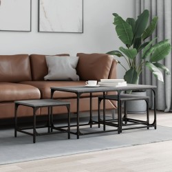 Tables basses gigognes 3 pcs sonoma gris bois d'ingénierie 