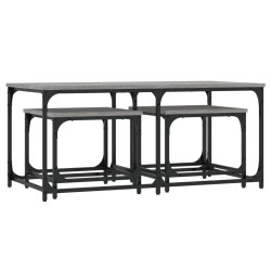 Tables basses gigognes 3 pcs sonoma gris bois d'ingénierie 