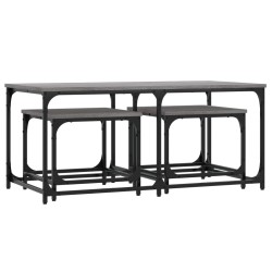 Tables basses gigognes 3 pcs sonoma gris bois d'ingénierie 