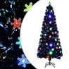Sapin de Noël et flocons de neige LED Noir 240 cm Fibre optique 