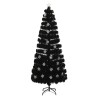 Sapin de Noël et flocons de neige LED Noir 240 cm Fibre optique 