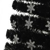 Sapin de Noël et flocons de neige LED Noir 240 cm Fibre optique 