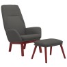 Chaise de relaxation avec repose-pied Gris foncé Tissu 