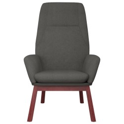 Chaise de relaxation avec repose-pied Gris foncé Tissu 