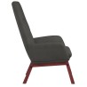 Chaise de relaxation avec repose-pied Gris foncé Tissu 