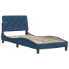Cadre de lit sans matelas bleu 90x190 cm tissu 