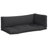 Coussins de palette lot de 3 noir tissu 