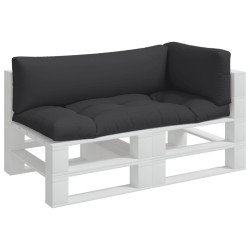 Coussins de palette lot de 3 noir tissu 