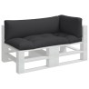Coussins de palette lot de 3 noir tissu 