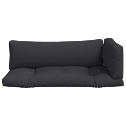 Coussins de palette lot de 3 noir tissu 