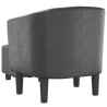 Fauteuil avec repose-pied gris similicuir 