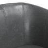 Fauteuil avec repose-pied gris similicuir 