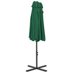 Parasol d'extérieur et mât en aluminium 460x270 cm vert 