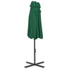 Parasol d'extérieur et mât en aluminium 460x270 cm vert 