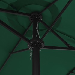 Parasol d'extérieur et mât en aluminium 460x270 cm vert 