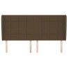 Tête de lit avec oreilles Marron foncé 203x23x118/128 cm Tissu 