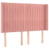 Tête de lit avec oreilles Rose 147x16x118/128 cm Velours 