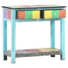 Table console peinte à la main 80x35x75 cm Bois de manguier 