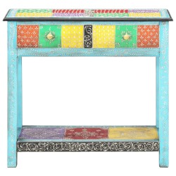 Table console peinte à la main 80x35x75 cm Bois de manguier 