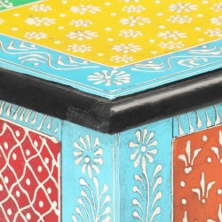 Table console peinte à la main 80x35x75 cm Bois de manguier 