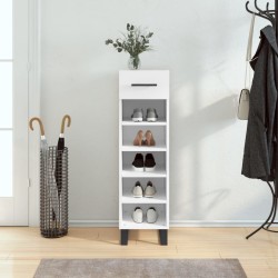 Armoire à chaussures blanc 30x35x105 cm bois d'ingénierie 