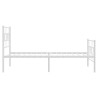 Cadre de lit métal sans matelas avec pied de lit blanc 80x200cm 