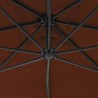 Parasol de jardin en porte-à-faux avec mât en acier terre cuite 