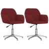 Chaises pivotantes à manger lot de 2 Rouge bordeaux Tissu 