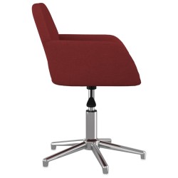 Chaises pivotantes à manger lot de 2 Rouge bordeaux Tissu 