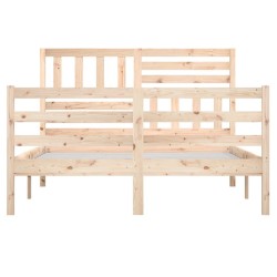 Cadre de lit sans matelas 135x190 cm bois massif 