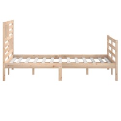 Cadre de lit sans matelas 135x190 cm bois massif 