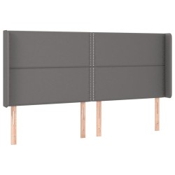 Tête de lit à LED Gris 163x16x118/128 cm Similicuir 