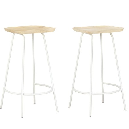 Tabourets de bar lot de 2 bois de manguier massif 