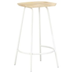 Tabourets de bar lot de 2 bois de manguier massif 