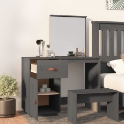 Coiffeuse Gris 95x50x134 cm Bois de pin massif 