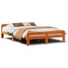 Cadre de lit sans matelas cire marron 150x200cm bois pin massif 