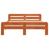 Cadre de lit sans matelas cire marron 150x200cm bois pin massif 