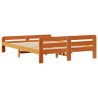 Cadre de lit sans matelas cire marron 150x200cm bois pin massif 
