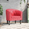 Chaise cabriolet rouge similicuir 