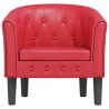 Chaise cabriolet rouge similicuir 