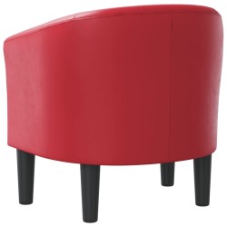 Chaise cabriolet rouge similicuir 
