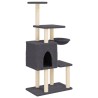 Arbre à chat avec griffoirs en sisal Gris foncé 131 cm 