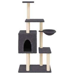 Arbre à chat avec griffoirs en sisal Gris foncé 131 cm 