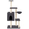 Arbre à chat avec griffoirs en sisal Gris foncé 131 cm 