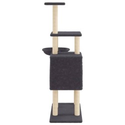 Arbre à chat avec griffoirs en sisal Gris foncé 131 cm 
