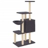 Arbre à chat avec griffoirs en sisal Gris foncé 131 cm 