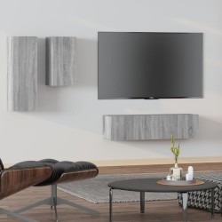 Ensemble de meubles TV 4 pcs Sonoma gris Bois d'ingénierie 